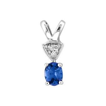 14k White Gold Tanzanite and Diamond Pendant 0.97 CT TW