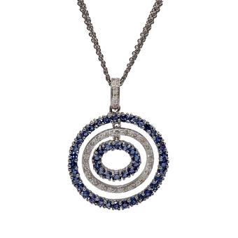 18k White Gold .16ct Diamond 1.90ct Tanzanite Pendant