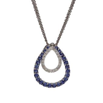 18k White Gold .29ct Diamond 1.68ct Tanzanite Pendant