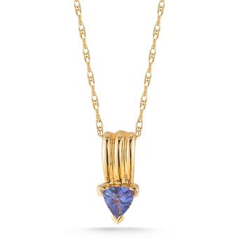 14k Yellow Gold .25ct Tanzanite Pendant