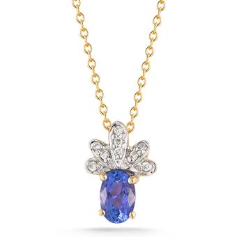 14k Yellow Gold .05ctw Diamond .55ct Tanzanite Pendant