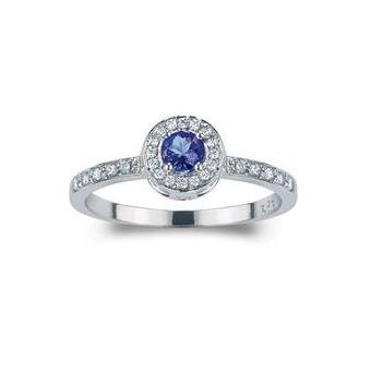 14k White Gold .36ctw Diamond .26ct Tanzanite Ring