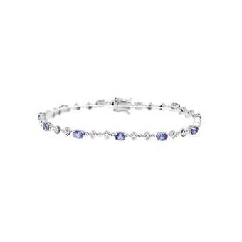 14k White Gold .42ctw Diamond 2.75ct Tanzanite Bracelet