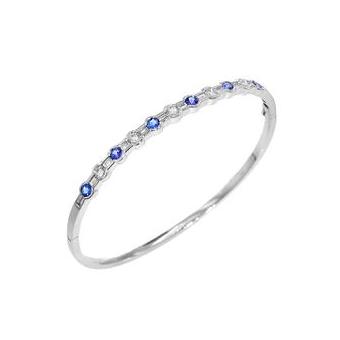 14k White Gold 1.08ctw Diamond .72ct Tanzanite Bangle