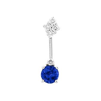 14k White Gold .15ctw Diamond .75ct Tanzanite Pendant