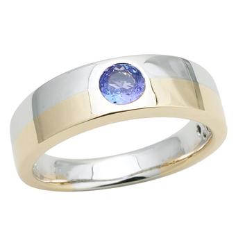 14k White Gold Men's .55ct Tanzanite Ring