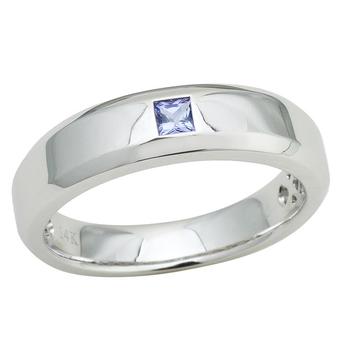 14k White Gold Men's .20ct Tanzanite Ring