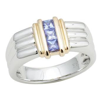 14k White Gold Men's .60ct Tanzanite Ring