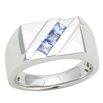 14k White Gold Men's .66ct Tanzanite Ring