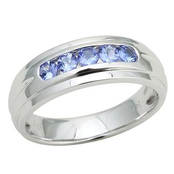 14k White Gold Men's .60ct Tanzanite Ring