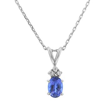 Silver .03ctw Diamond .95ct Tanzanite Pendant