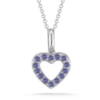 14K White Gold .30ct Tanzanite Pendant 