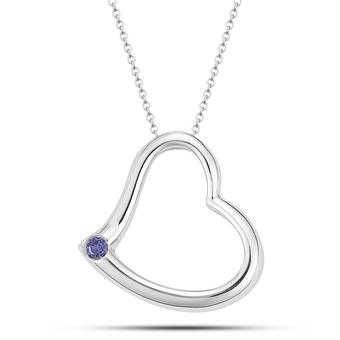 14K White Gold .07ct Tanzanite Pendant