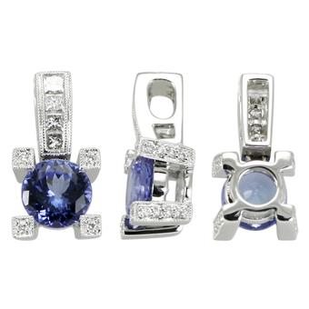 14k White Gold .28ctw Diamond 1.40ct Tanzanite Pendant