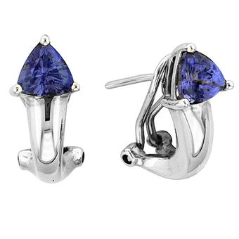 14k White Gold 2.10ct Tanzanite Earrings