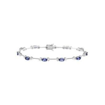 14k White Gold .28ctw Diamond 2.97 Tanzanite Bracelet