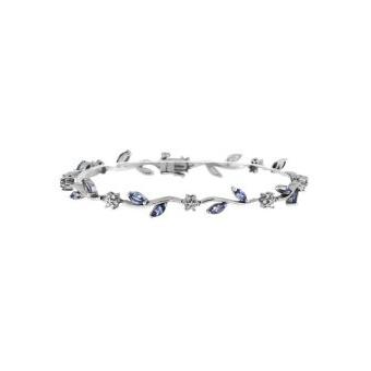 14k White Gold .53ctw Diamond 2.56ct Tanzanite Bracelet