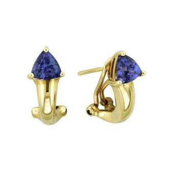 14k Yellow Gold 2.10ct Tanzanite Earrings