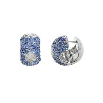 14k White Gold .56ctw Diamond 4.96ct Tanzanite Earrings