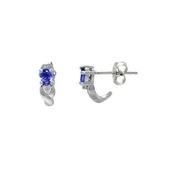 14k White Gold .05ctw Diamond .50ct Tanzanite Earrings