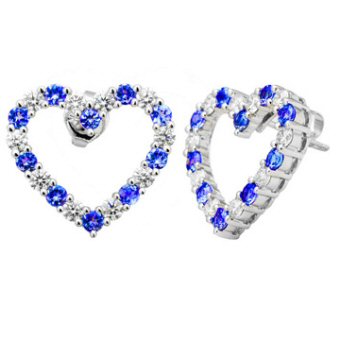 14k White Gold 1.28ctw Diamond 1.16ct Tanzanite Earrings