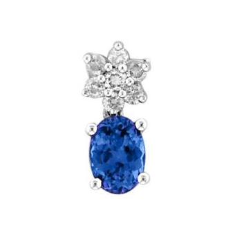 14k White Gold .15ctw Diamond .95ct Tanzanite Pendant