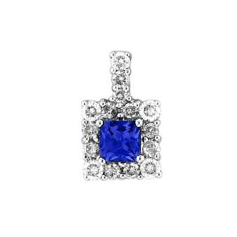 14k White Gold .22ctw Diamond .35ct Tanzanite Pendant