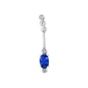 14k White Gold .09ctw Diamond .45ct Tanzanite Pendant