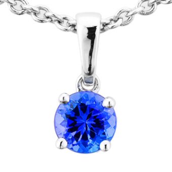 14k White Gold .55ct Tanzanite Pendant