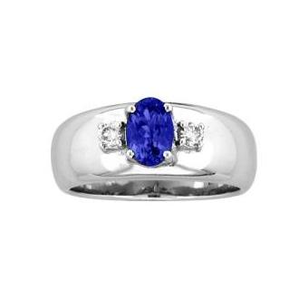 14k White Gold .10ctw Diamond .95ct Tanzanite Ring