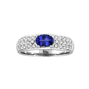 14k White Gold .29ctw Diamond .80ct Tanzanite Ring