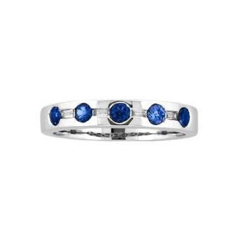 14k White Gold .09ctw Diamond .60ct Tanzanite Ring