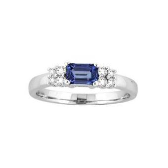 14k White Gold .20ctw Diamond .65ct Tanzanite Ring