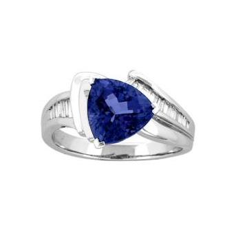 14k White Gold .37ctw Diamond 2.15ct Tanzanite Ring