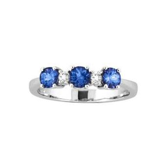 14k White Gold .05ctw Diamond .78ct Tanzanite Ring