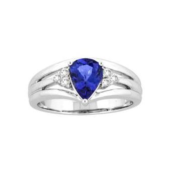 14k White Gold .13ctw Diamond 1.00ct Tanzanite Ring