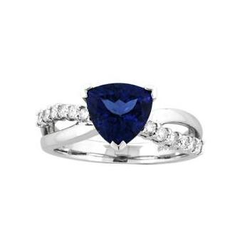 14k White Gold .25ctw Diamond 1.70ct Tanzanite Ring