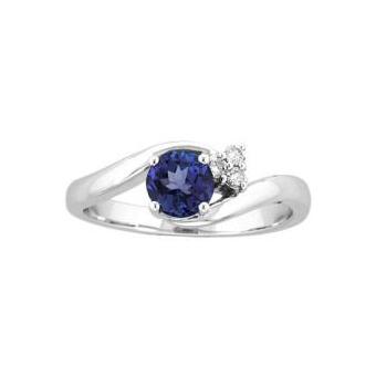 14k White Gold .05ctw Diamond .55ct Tanzanite Ring