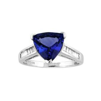 14k White Gold .25ctw Diamond 4.05ct Tanzanite Ring