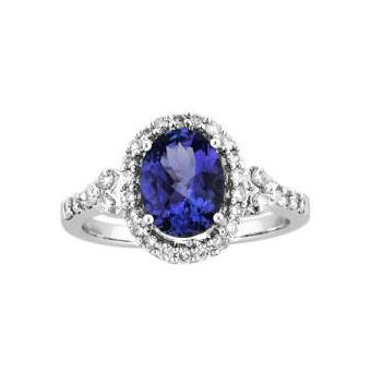 14k White Gold .51ctw Diamond 2.75ct Tanzanite Ring