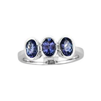 14k White Gold .06ctw Diamond 1.65ct Tanzanite Ring