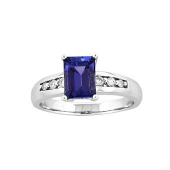 14k White Gold .12ctw Diamond 1.50ct Tanzanite Ring