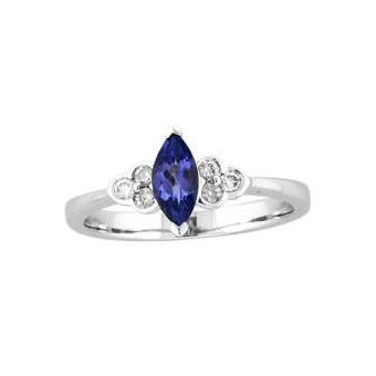 14k White Gold .13ctw Diamond .45ct Tanzanite Ring