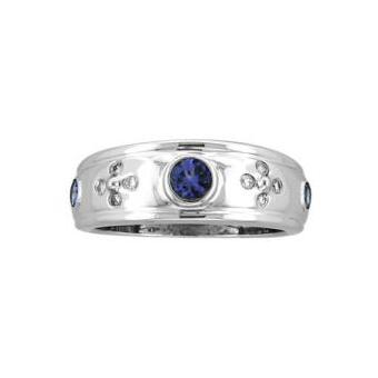 14k White Gold .10ctw Diamond .66ct Tanzanite Ring