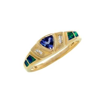 14k Yellow Gold .04ctw Diamond .35ct Tanzanite Ring