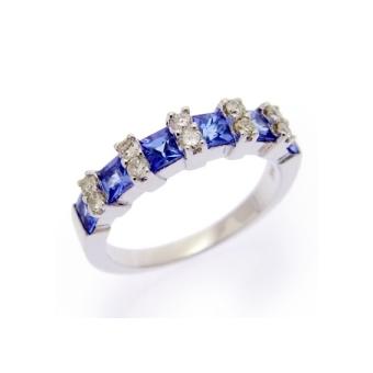 14k White Gold .23ctw Diamond 1.2ct Tanzanite Ring