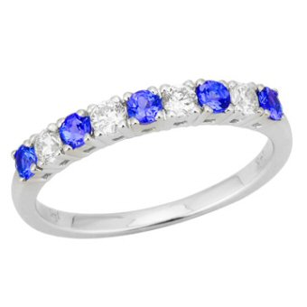 14k White Gold .26ctw Diamond .35ct Tanzanite Ring