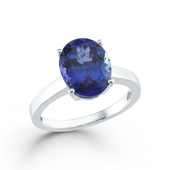 18k White Gold 3.87ct Tanzanite Ring