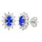 14k White Gold .72ctw Diamond 1.10ct Tanzanite Earrings